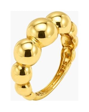 Kellery Orbital Beaded Open Band Ring - Yellow