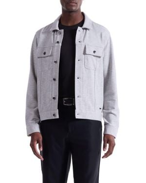 Bugatchi Knit Trucker Jacket - Blue