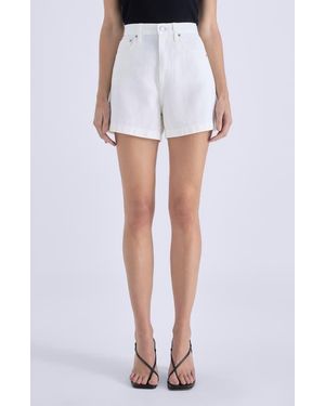 Pistola High Waist Denim Shorts - White
