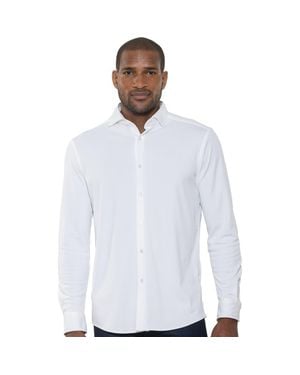 Luchiano Visconti Micro Melange Knit Shirt - White