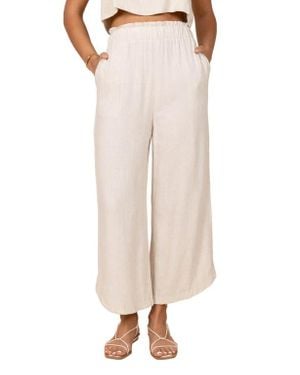Petal & Pup Eleanor Wide Leg Linen Pants - Natural