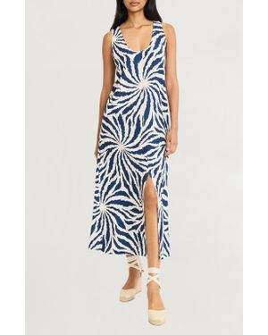 The Good Journey Abstract Print Racerback Dress - Blue