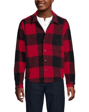 Lands' End Anyweather Fleece Shirt Jacket - Red