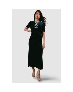 Oasis Occasion Velvet Bow Midaxi Dress - Black