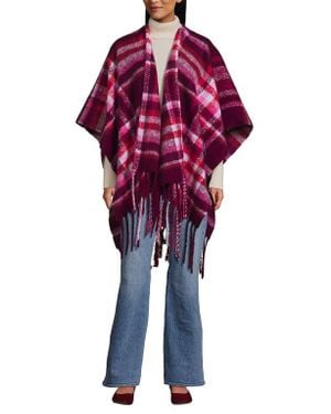 Lands' End Brushed Boucle Ruana - Red