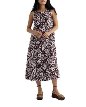 Seasalt Cornwall Cresting Waves Sleeveless Linen A-Line Dress - Multicolor