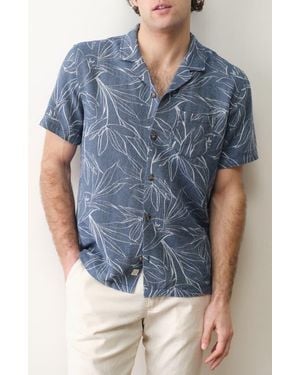 Marine Layer Jacquard Camp Shirt - Blue