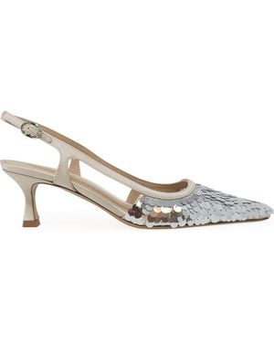 Madison Maison Sequence Snip Toe Slingback Heel - White