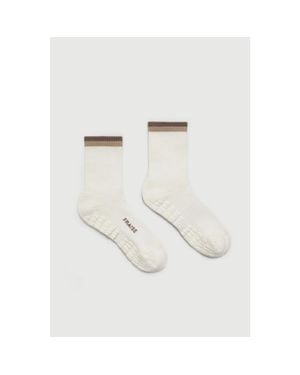 Fraise Striped Crew Grip Socks - White