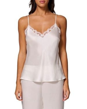 Simone Perele Love Me Lace Trim Silk Blend Camisole - White