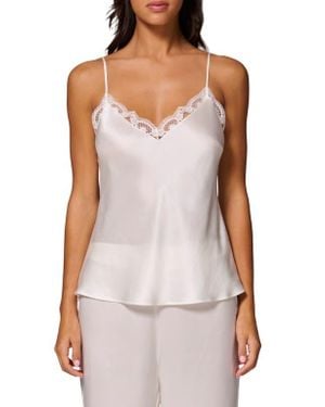 Simone Perele Love Me Lace Trim Silk Blend Camisole - White
