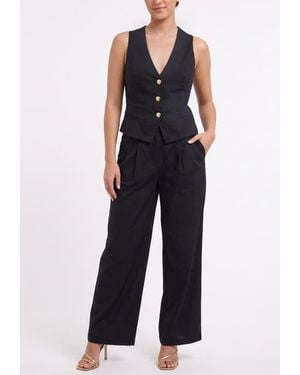 Rachel Roy Annie Sleeveless Peplum Jumpsuit - Black