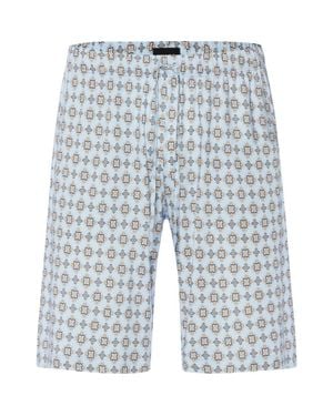 Hanro Night And Day Cotton Drawstring Shorts - Blue