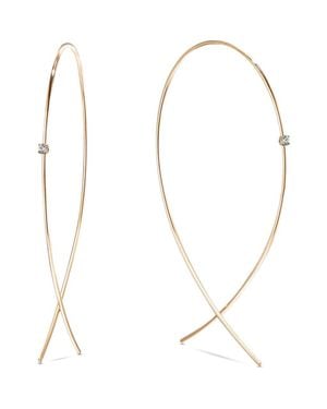 Lana Jewelry 14K Diamond Upside Down Hoop Earrings - Metallic
