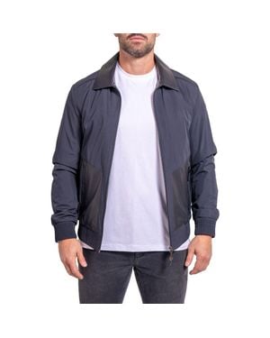 Maceoo Ascension0016 Leather Trim Jacket - Blue
