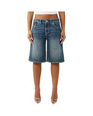 TRUE RELIGION Big-T Baggy Denim Shorts - Blue