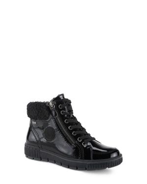 Spring Step Alps Water Resistant Faux Shearling Sneaker - Black
