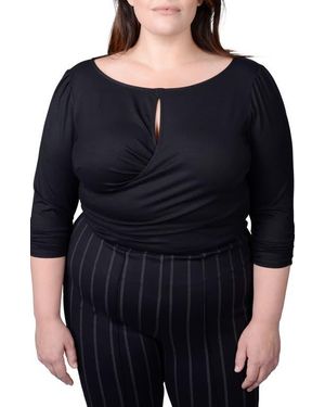 Mayes NYC Tamara Keyhole Wrap Top - Black