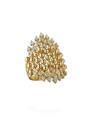 Hueb Bubbles Diamond Ring - Metallic