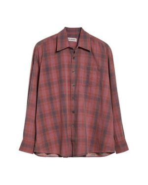 Our Legacy Borrowed Check Flannel Button-Up Shirt - Red