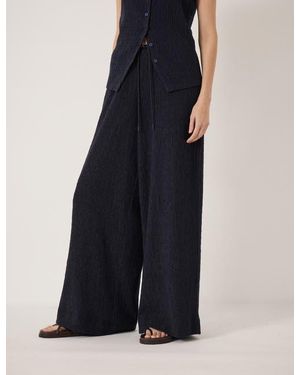Hush Aria Textured Jersey Wide Leg Pants - Blue