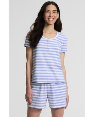 Lands' End Knit 2 Piece Pajama Set - White