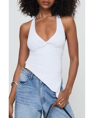 Princess Polly Chilli Asymmetric Halter Top - Blue