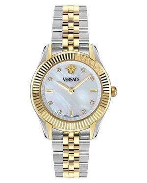 Versace Greca Time Diamond Bracelet Watch, 30Mm - Metallic