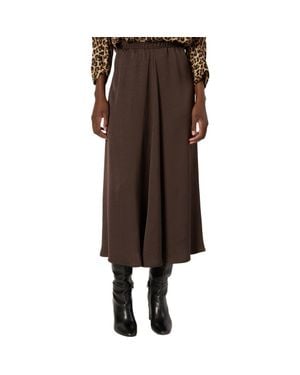 Gerard Darel Bella Satin Midi Skirt - Brown
