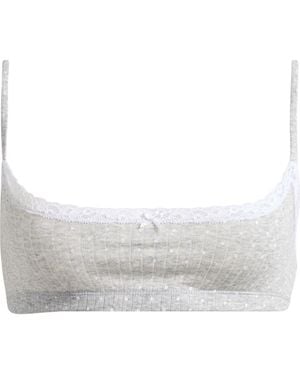 Skims Pointelle Scoop Bralette - Gray