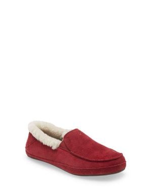 Olukai Ku'Una Genuine Shearling Slipper - Red