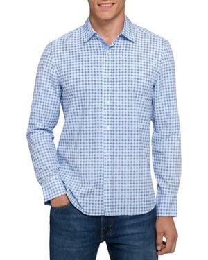 Con.struct Quadruple Diamond Woven Long Sleeve Basic - Blue