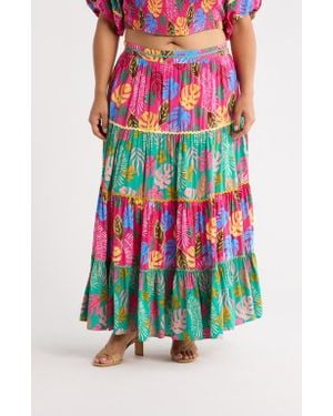 Sugarlips Wave Trim Tiered Maxi Skirt
