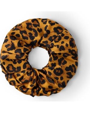 OLAH Leopard Silk Scunchie - Brown