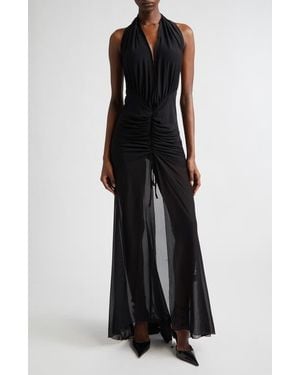 Kim Shui Stretch Mesh Halter Dress - Black