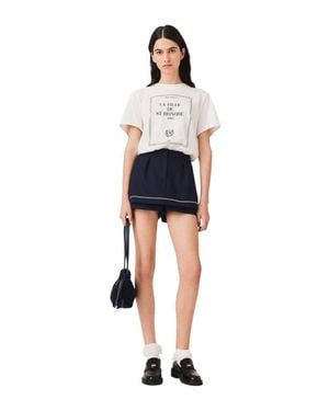 Maje Layered-Effect Suit Shorts - Blue