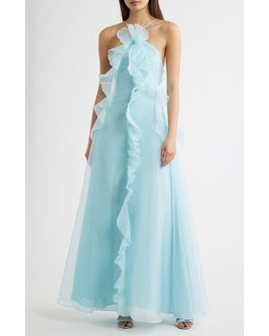Sonya Moda Bela Ruffle Halter Dress - Blue
