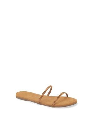 TKEES Gemma Braid Slide Sandal - Brown