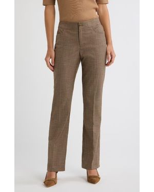 Anne Klein Mini Houndstooth Pants - Brown