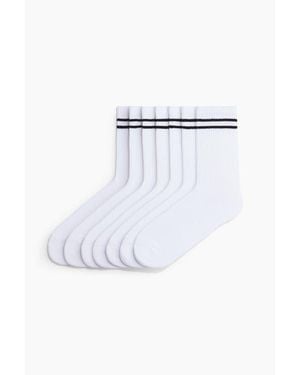 H&M 7-Pack Sports Socks - White