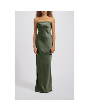 Amsale Strapless Bias-Cut Gown - Green