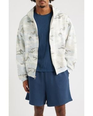 Elwood Camo Cotton Zip Hoodie - Blue