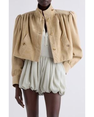 ジャケット CHLOE suede cropped jacket Chloé Cropped Suede Leather Jacket | Saks Fifth Avenue