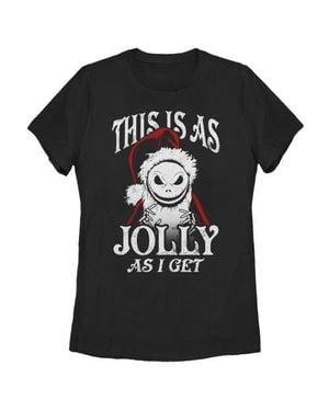 Nightmare Before Christmas This Is As Jolly As I Get Graphic T-Shirt - Black