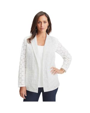 Jessica London Eyelet Blazer - White