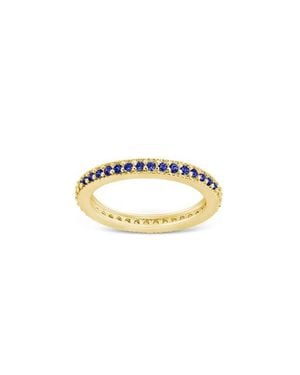 Sterling Forever Cubic Zirconia Pavé Thin Band Ring - Multicolor