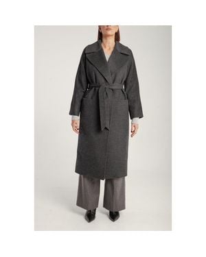 1982 Pure Cashmere Wrap Belted Midi Coat - Black