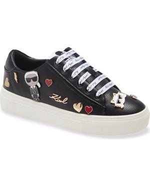 KARL LAGERFELD Cate Pins Leather Embellished Casual And Fashion Sneakers - Multicolor