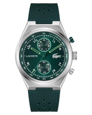 Lacoste Line Racer Multifunction Silicone Strap Watch, 43Mm - Green