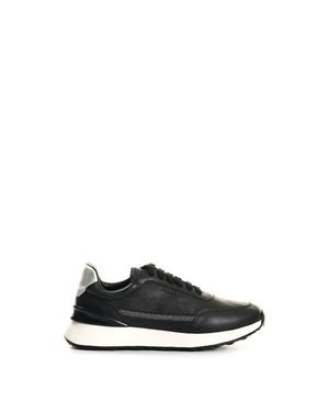 Velez Pearl Leather Sneakers With Millares Detail - Black